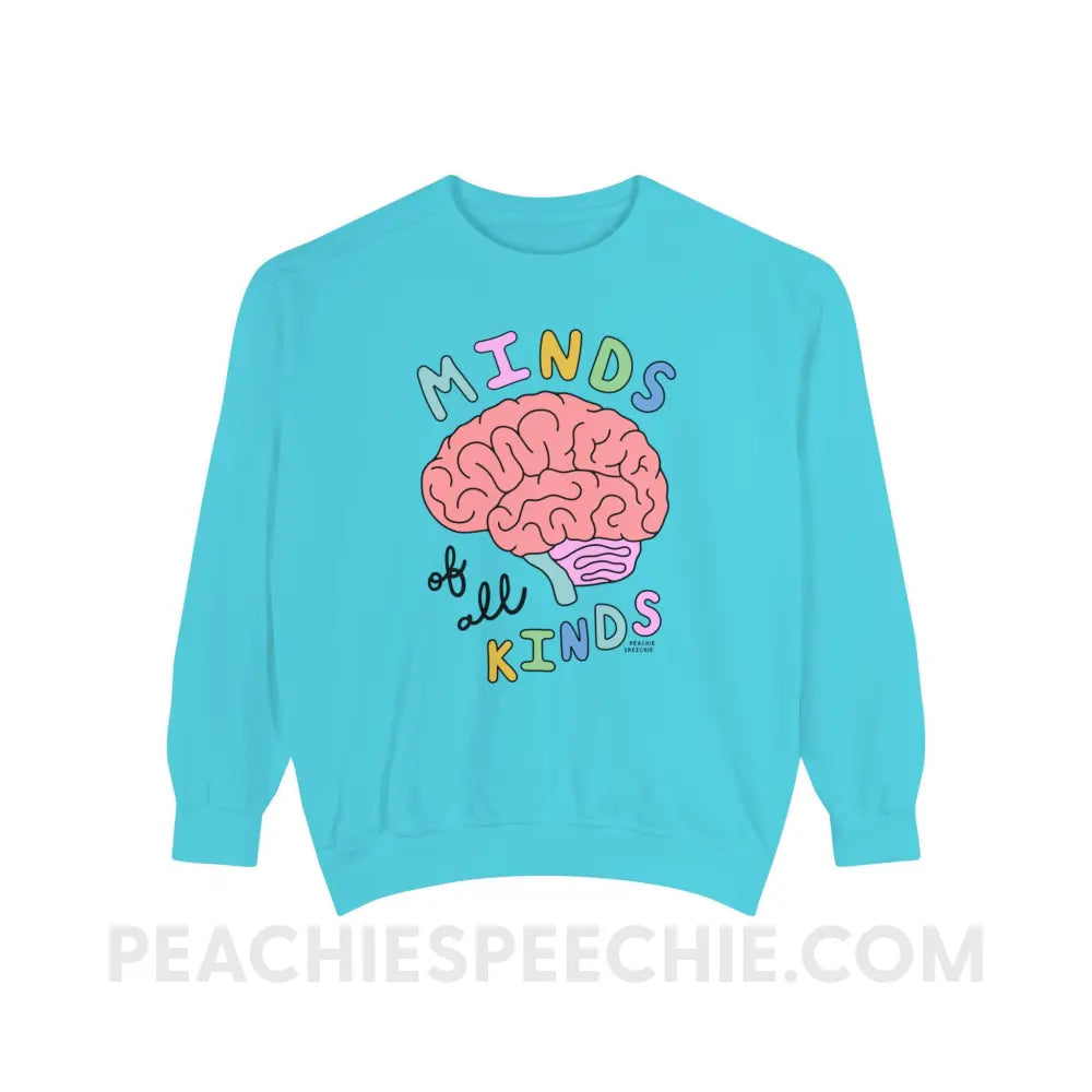 Minds Of All Kinds Comfort Colors Crewneck - Lagoon Blue / S - Sweatshirt peachiespeechie.com