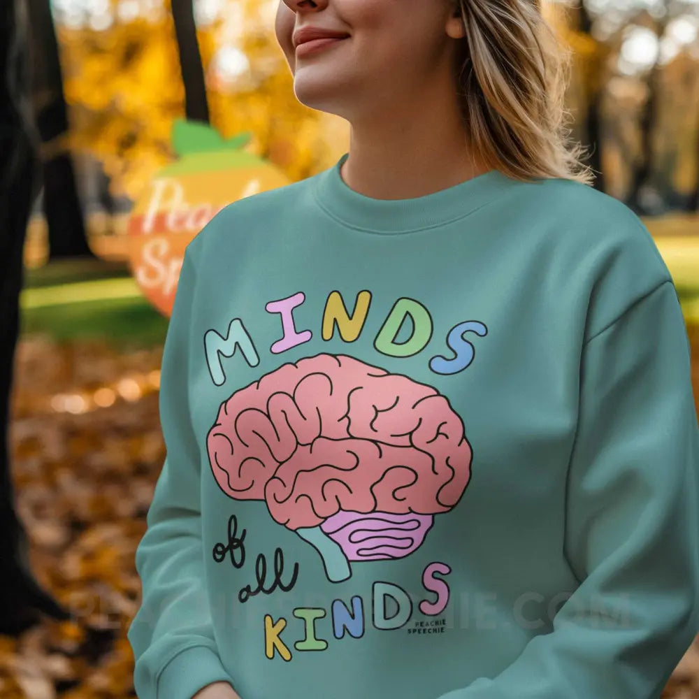 Minds Of All Kinds Comfort Colors Crewneck - Seafoam / S - Sweatshirt peachiespeechie.com