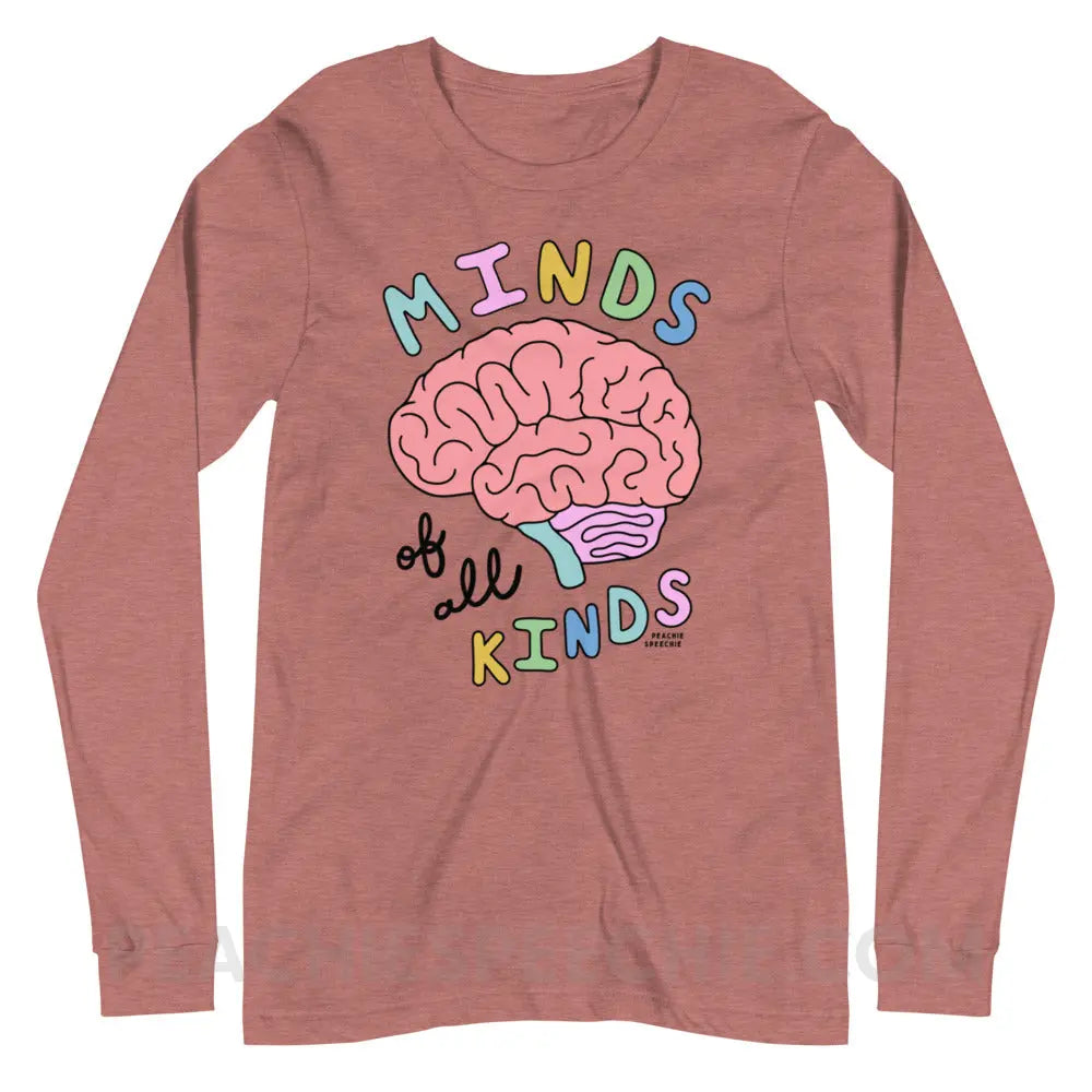 Minds Of All Kinds Premium Long Sleeve - Heather Mauve / XS - peachiespeechie.com