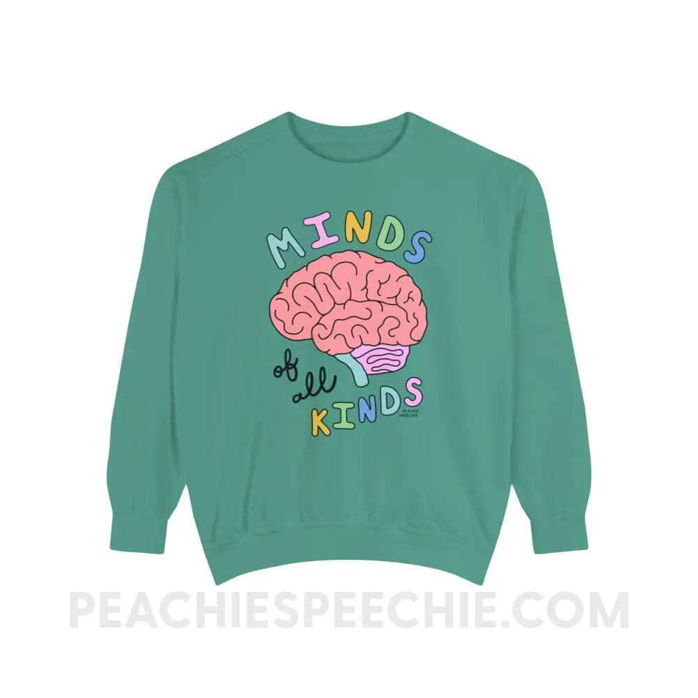 Minds Of All Kinds Comfort Colors Crewneck - Light Green / S - Sweatshirt peachiespeechie.com