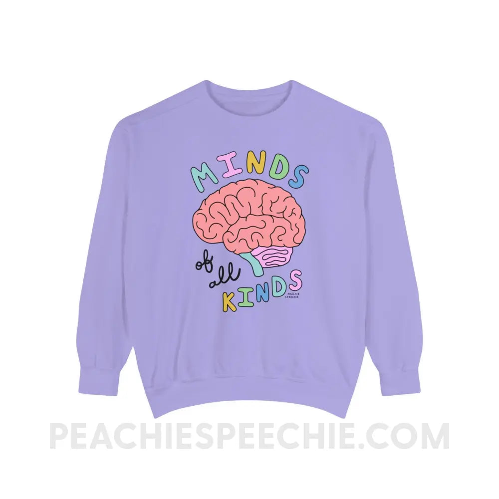 Minds Of All Kinds Comfort Colors Crewneck - Violet / S - Sweatshirt peachiespeechie.com