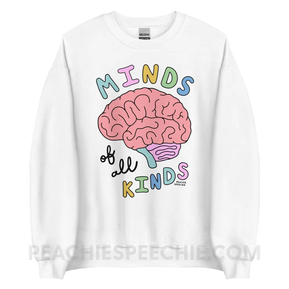 Minds Of All Kinds Classic Sweatshirt - White / S - peachiespeechie.com