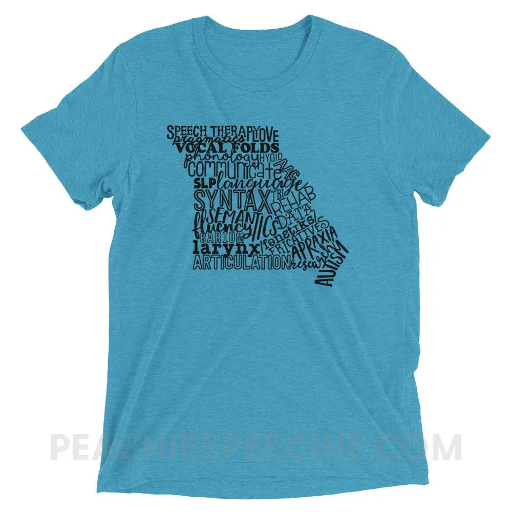 Missouri SLP Tri-Blend Tee - Aqua Triblend / XS - T-Shirts & Tops peachiespeechie.com
