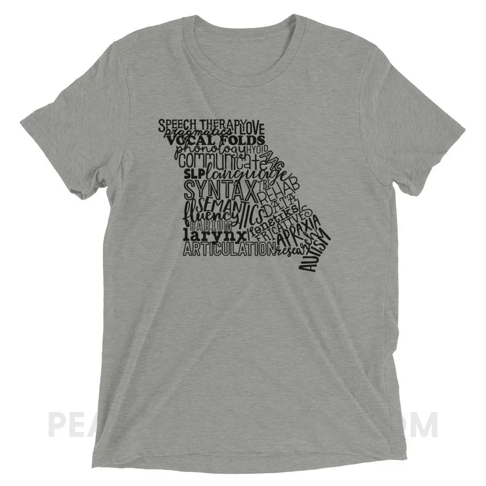 Missouri SLP Tri-Blend Tee - Athletic Grey Triblend / XS - T-Shirts & Tops peachiespeechie.com
