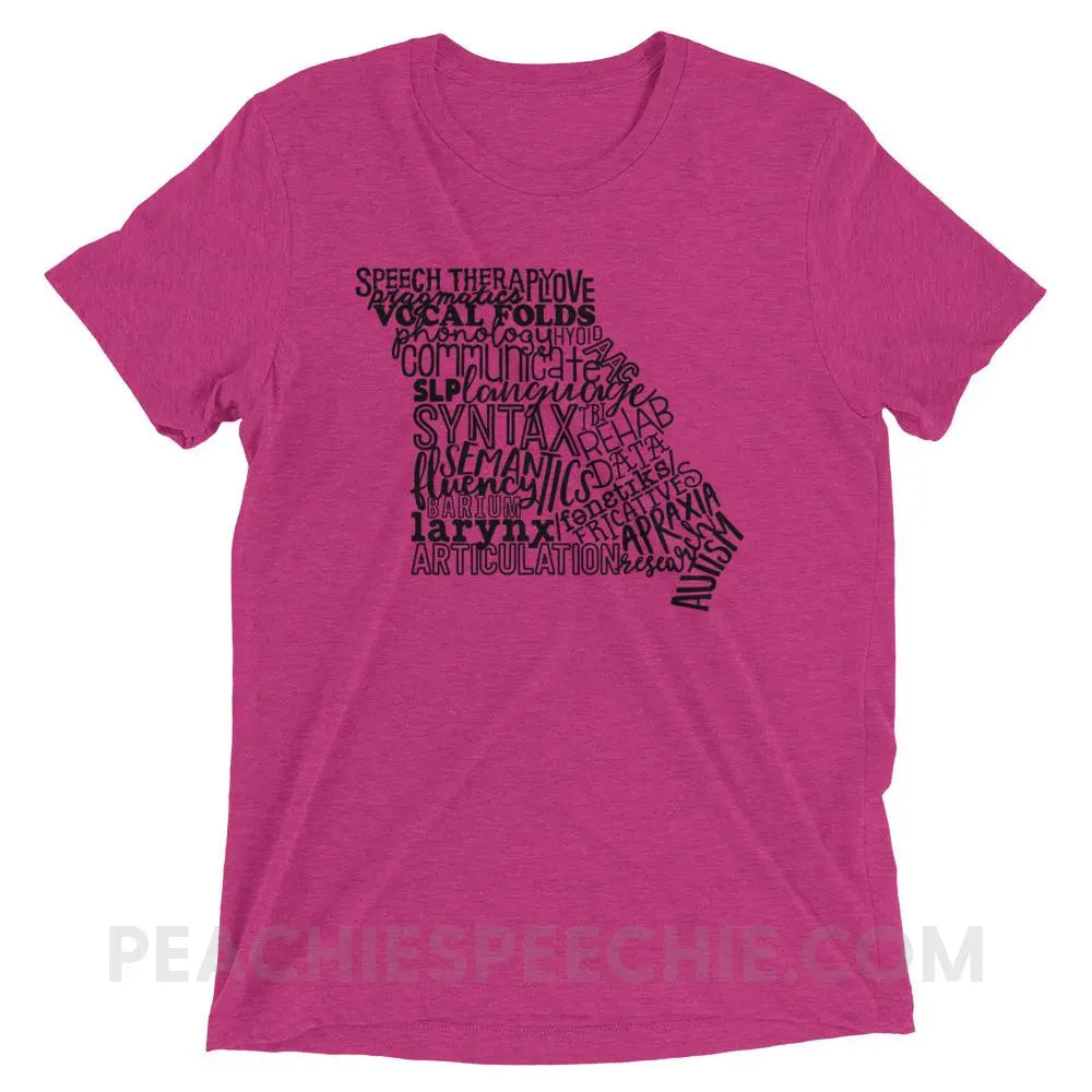 Missouri SLP Tri-Blend Tee - Berry Triblend / XS - T-Shirts & Tops peachiespeechie.com