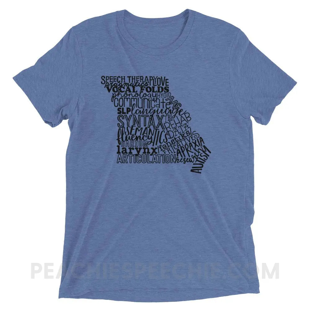 Missouri SLP Tri-Blend Tee - Blue Triblend / XS - T-Shirts & Tops peachiespeechie.com