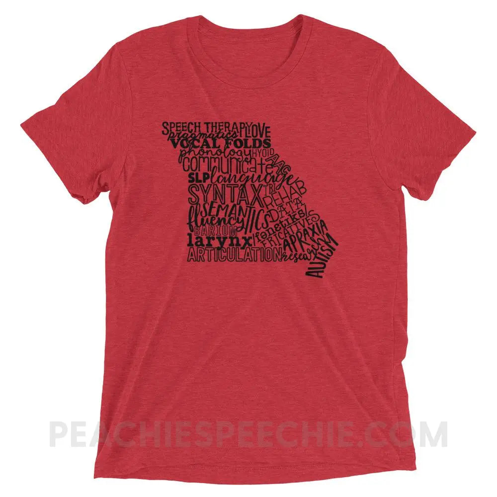 Missouri SLP Tri-Blend Tee - Red Triblend / XS - T-Shirts & Tops peachiespeechie.com
