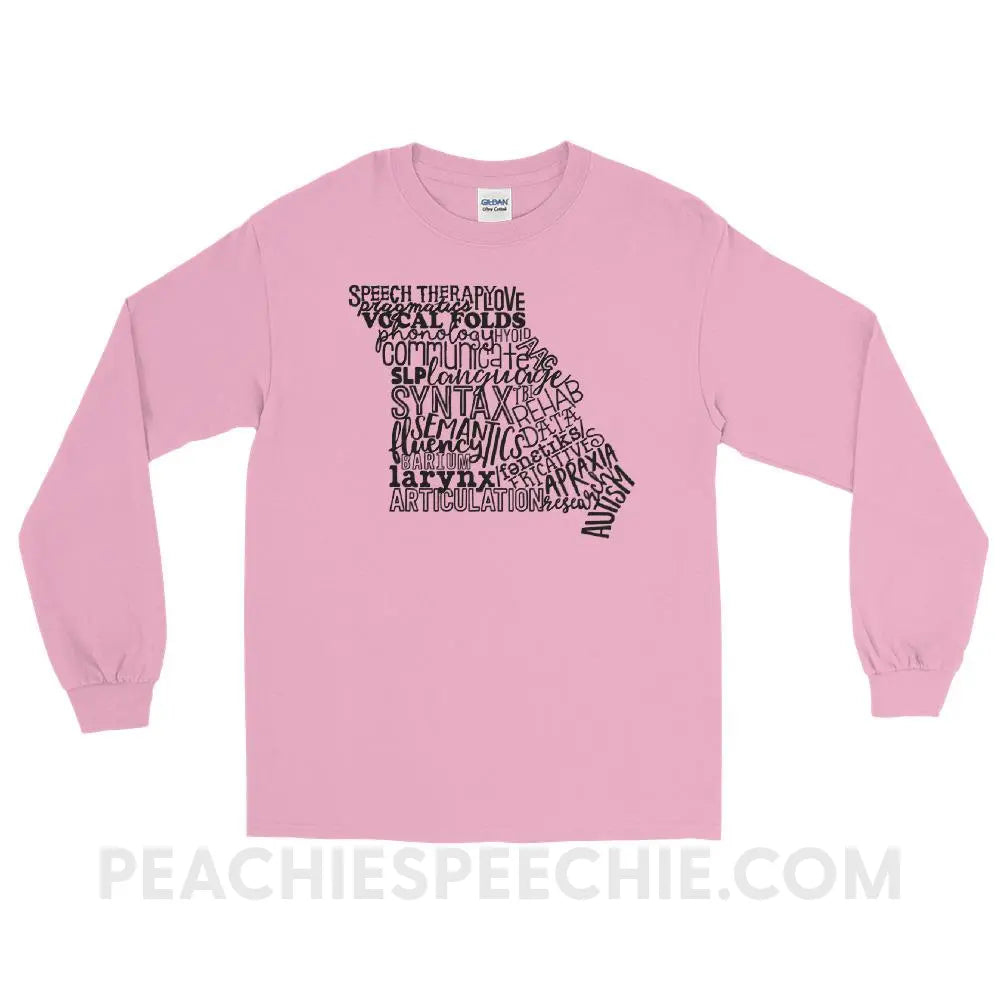 Missouri SLP Long Sleeve Tee - Light Pink / S - T-Shirts & Tops peachiespeechie.com