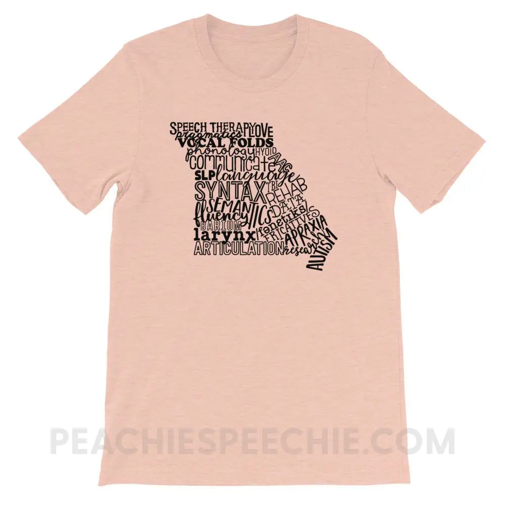 Missouri SLP Premium Soft Tee - Heather Prism Peach / XS - T-Shirts & Tops peachiespeechie.com