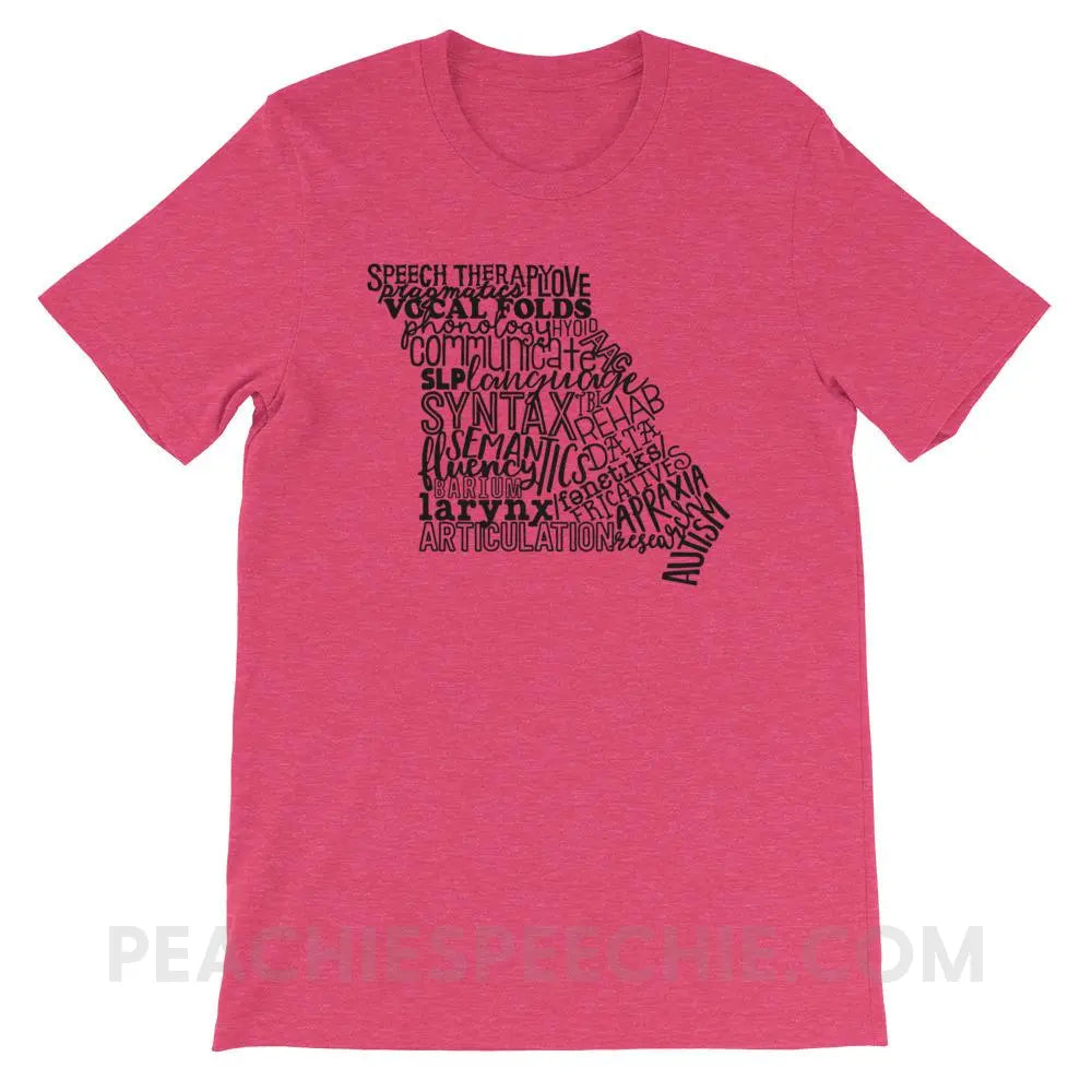 Missouri SLP Premium Soft Tee - Heather Raspberry / S - T-Shirts & Tops peachiespeechie.com
