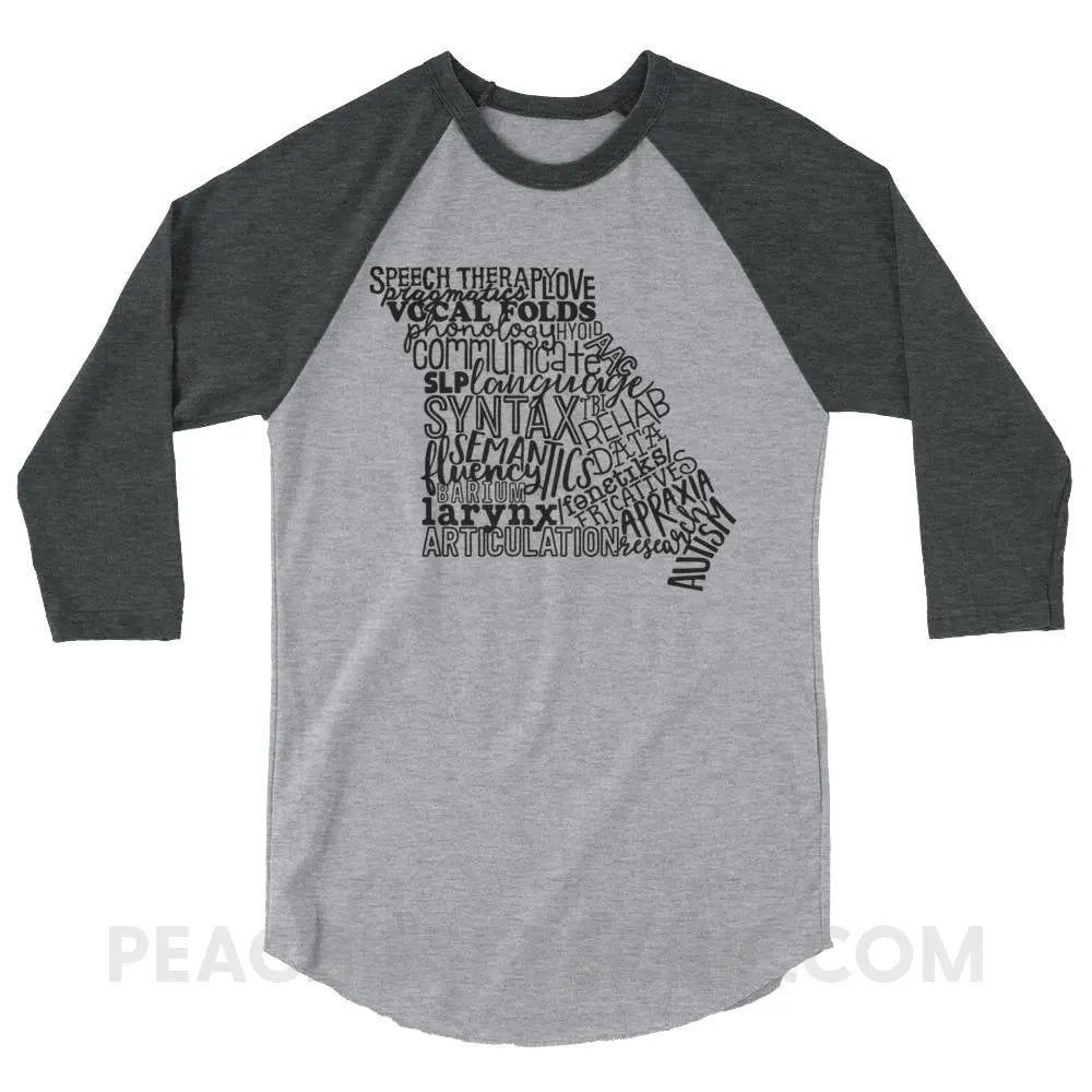 Missouri SLP Baseball Tee - Heather Grey/Heather Charcoal / XS T-Shirts & Tops peachiespeechie.com