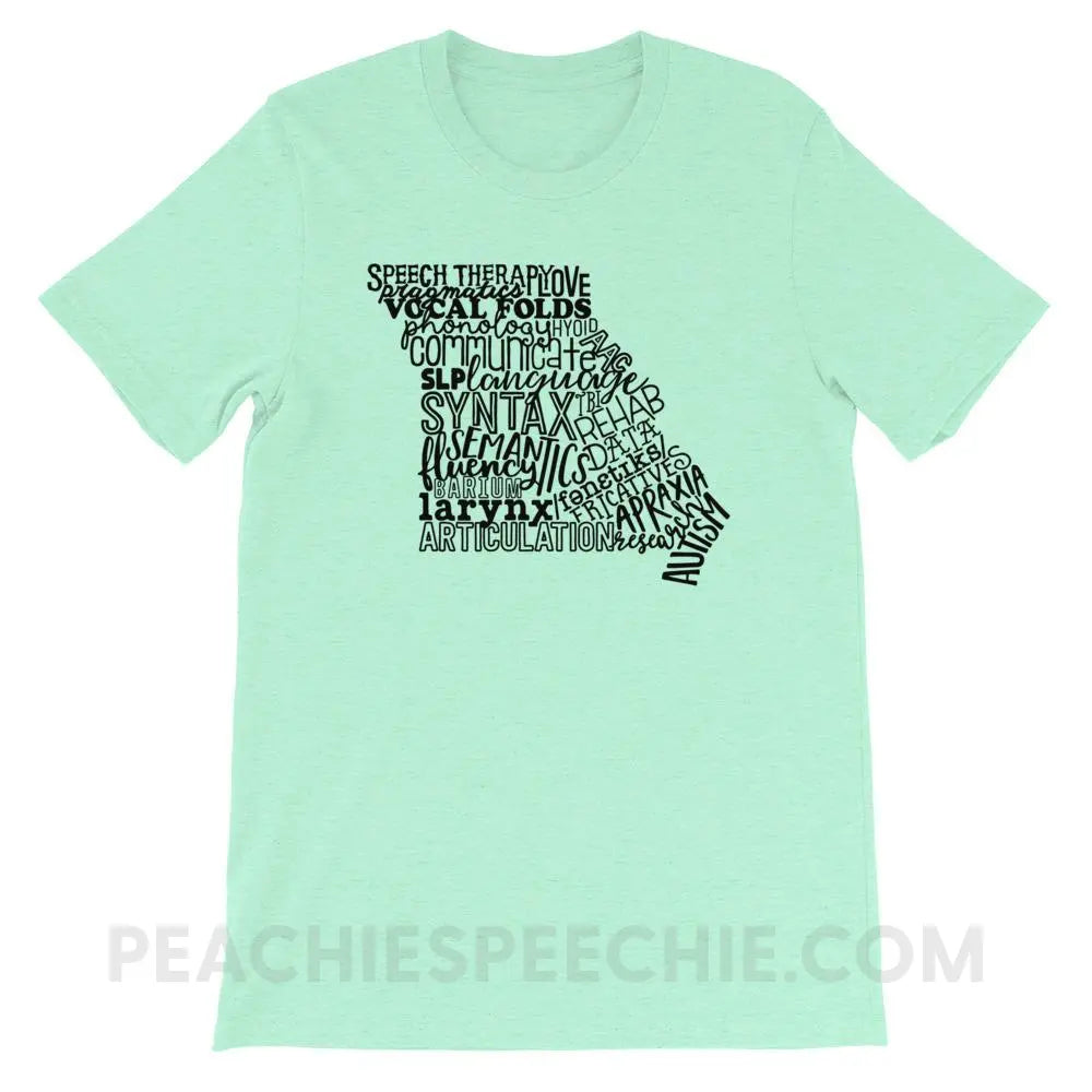 Missouri SLP Premium Soft Tee - Heather Mint / S - T-Shirts & Tops peachiespeechie.com