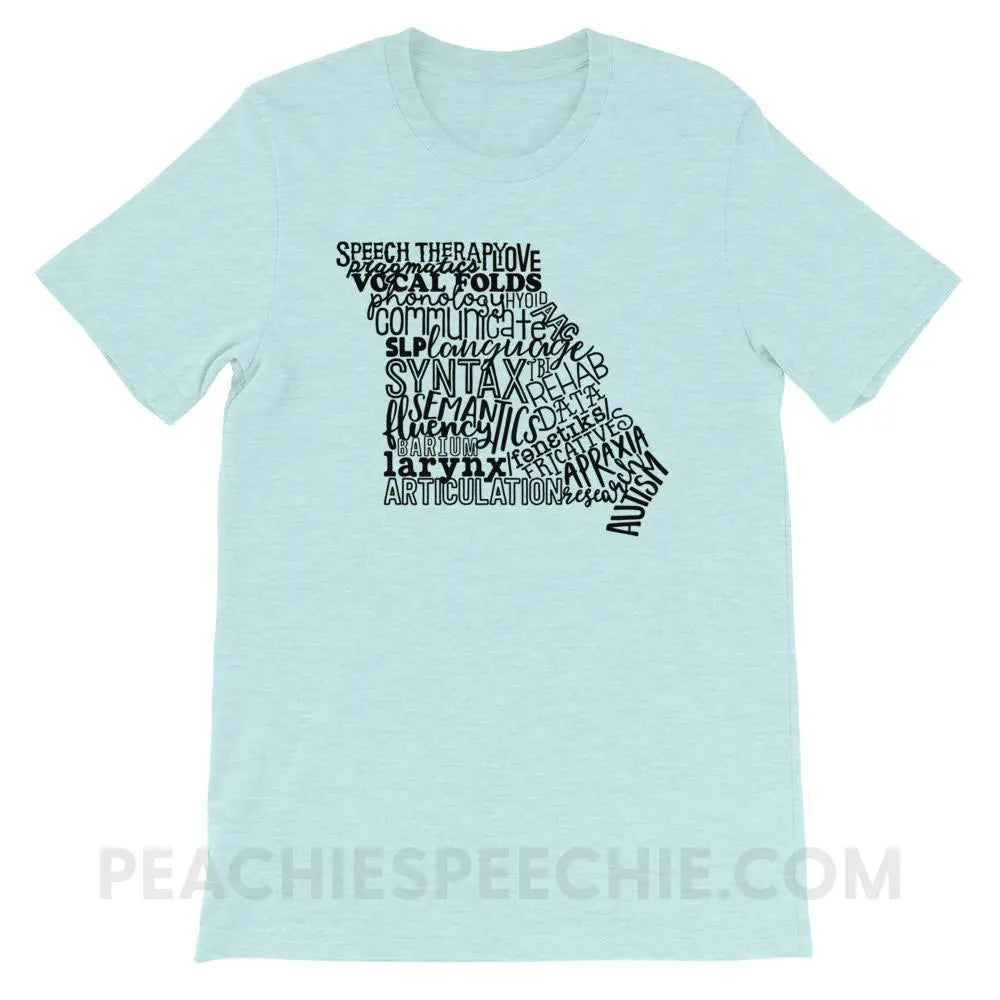 Missouri SLP Premium Soft Tee - Heather Prism Ice Blue / XS - T-Shirts & Tops peachiespeechie.com