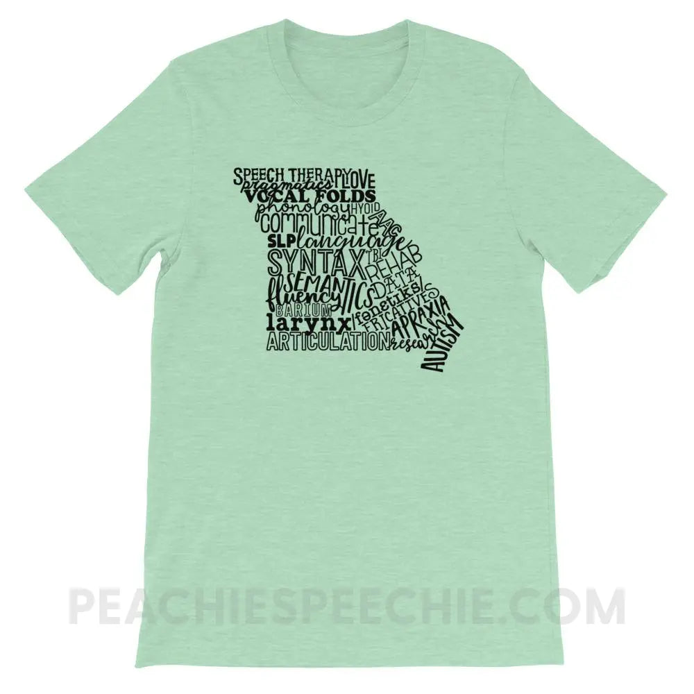 Missouri SLP Premium Soft Tee - Heather Prism Mint / XS - T-Shirts & Tops peachiespeechie.com