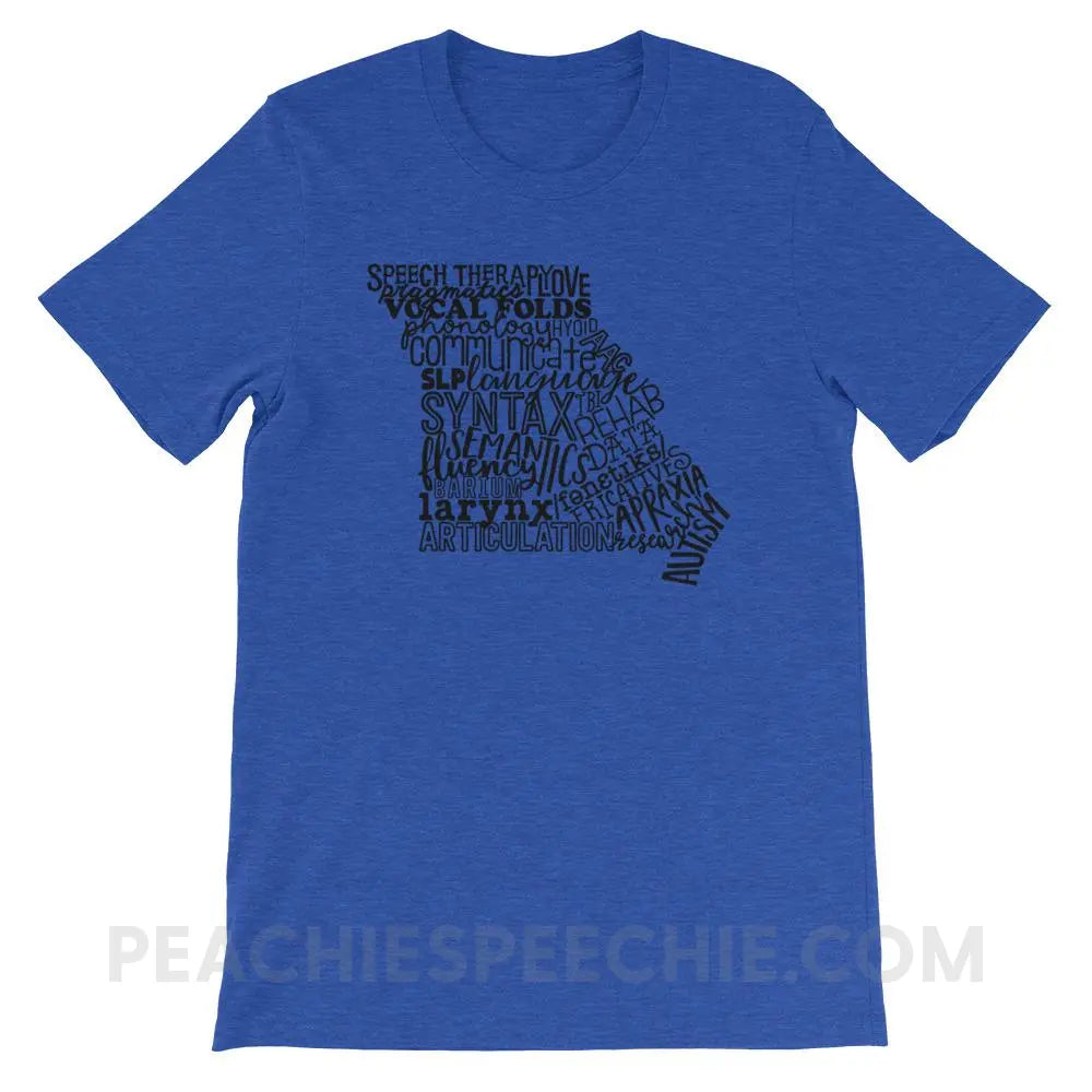 Missouri SLP Premium Soft Tee - Heather True Royal / S - T-Shirts & Tops peachiespeechie.com