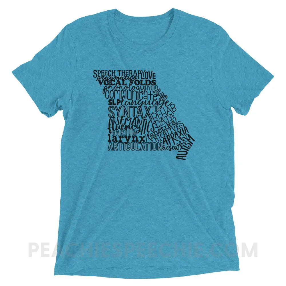 Missouri SLP Tri-Blend Tee - Aqua Triblend / XS - T-Shirts & Tops peachiespeechie.com