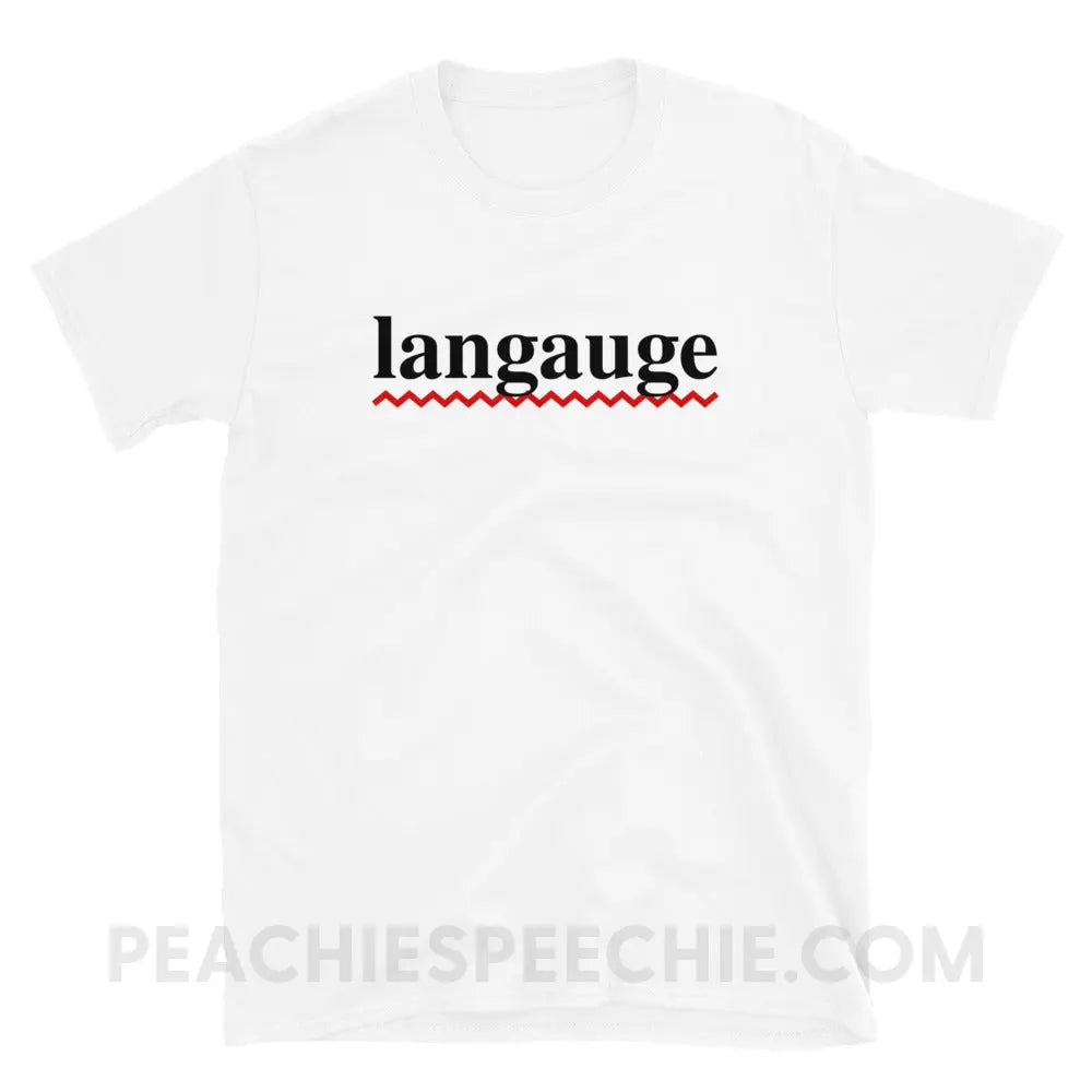 Misspelled Langauge Classic Tee - White / S T - Shirts & Tops peachiespeechie.com