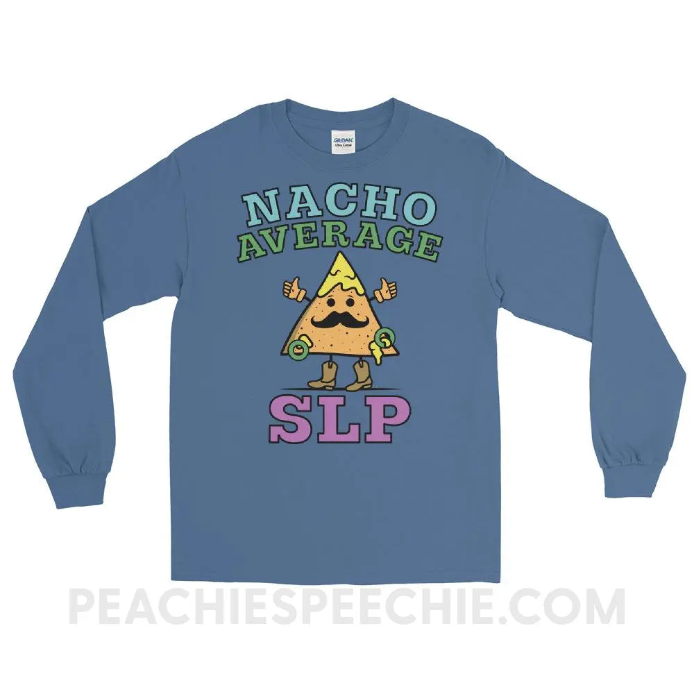 Nacho Average SLP Long Sleeve Tee - Indigo Blue / S - T-Shirts & Tops peachiespeechie.com