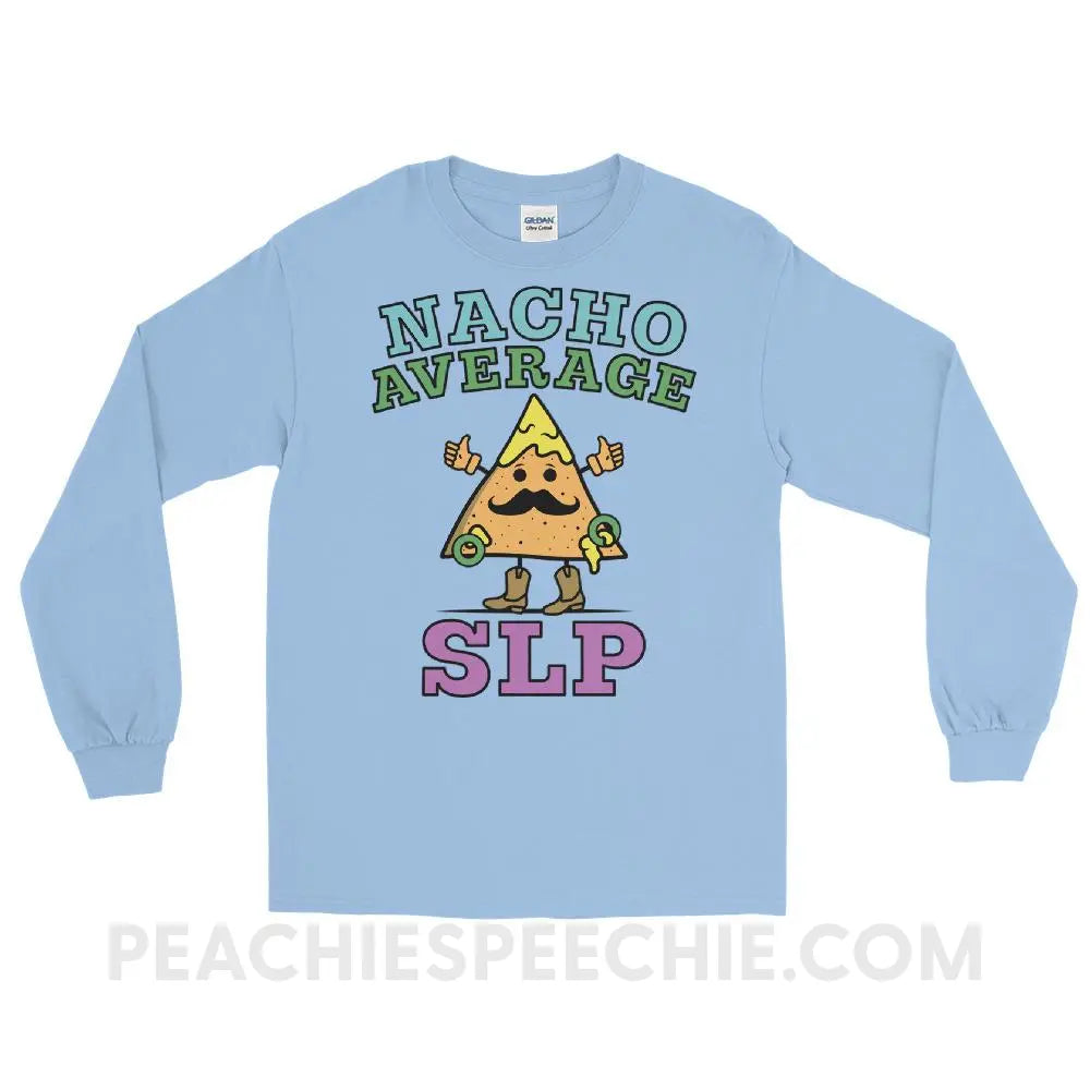 Nacho Average SLP Long Sleeve Tee - Light Blue / S - T-Shirts & Tops peachiespeechie.com
