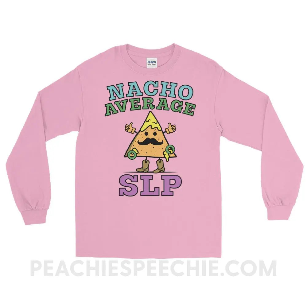 Nacho Average SLP Long Sleeve Tee - Light Pink / S - T-Shirts & Tops peachiespeechie.com