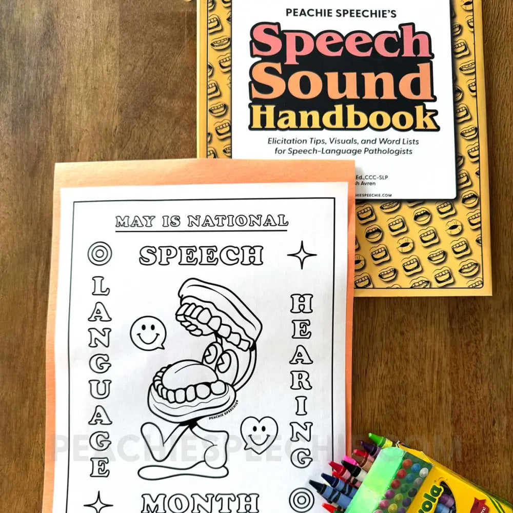 National Speech-Language-Hearing Month Coloring Sheet - Materials peachiespeechie.com