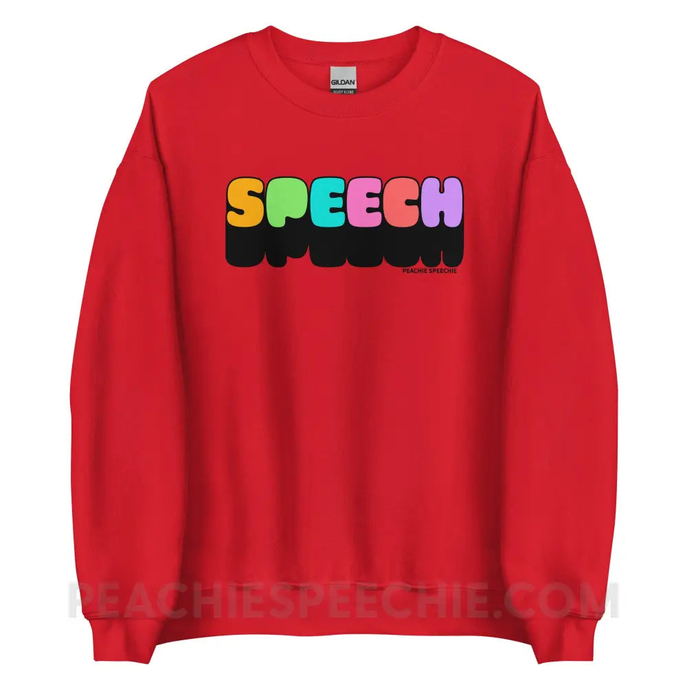 Neon Pop Speech Classic Sweatshirt - Red / S peachiespeechie.com