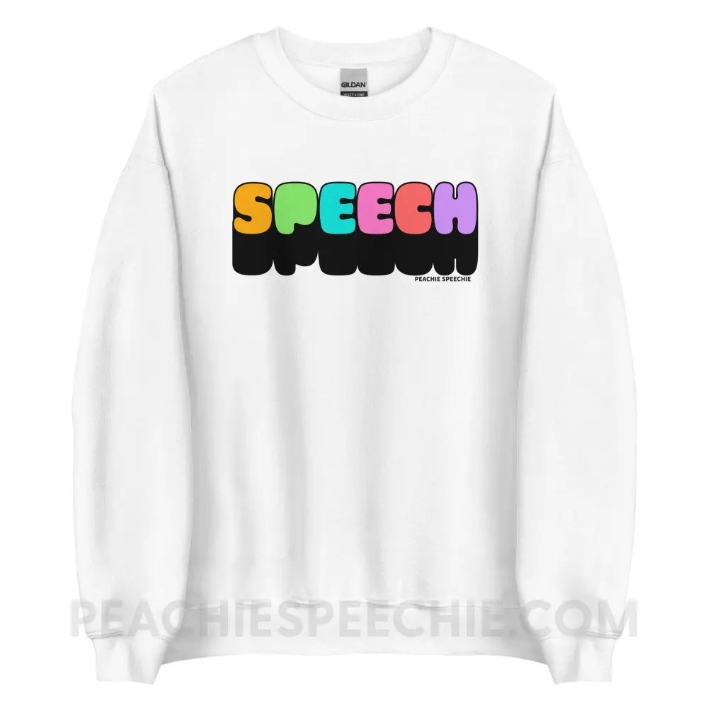Neon Pop Speech Classic Sweatshirt - White / S - peachiespeechie.com