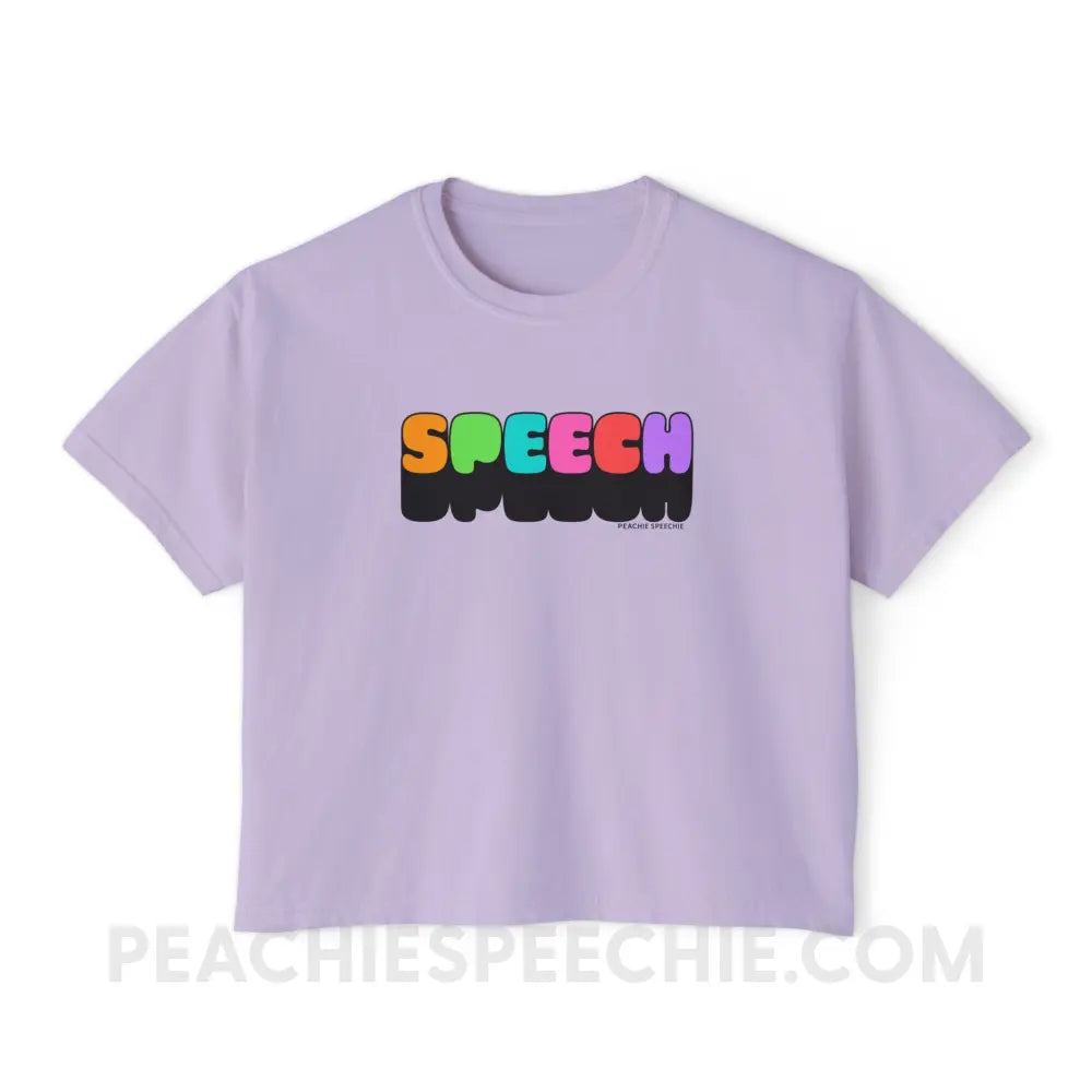 Neon Pop Speech Comfort Colors Boxy Tee - Orchid / S - T-Shirt peachiespeechie.com
