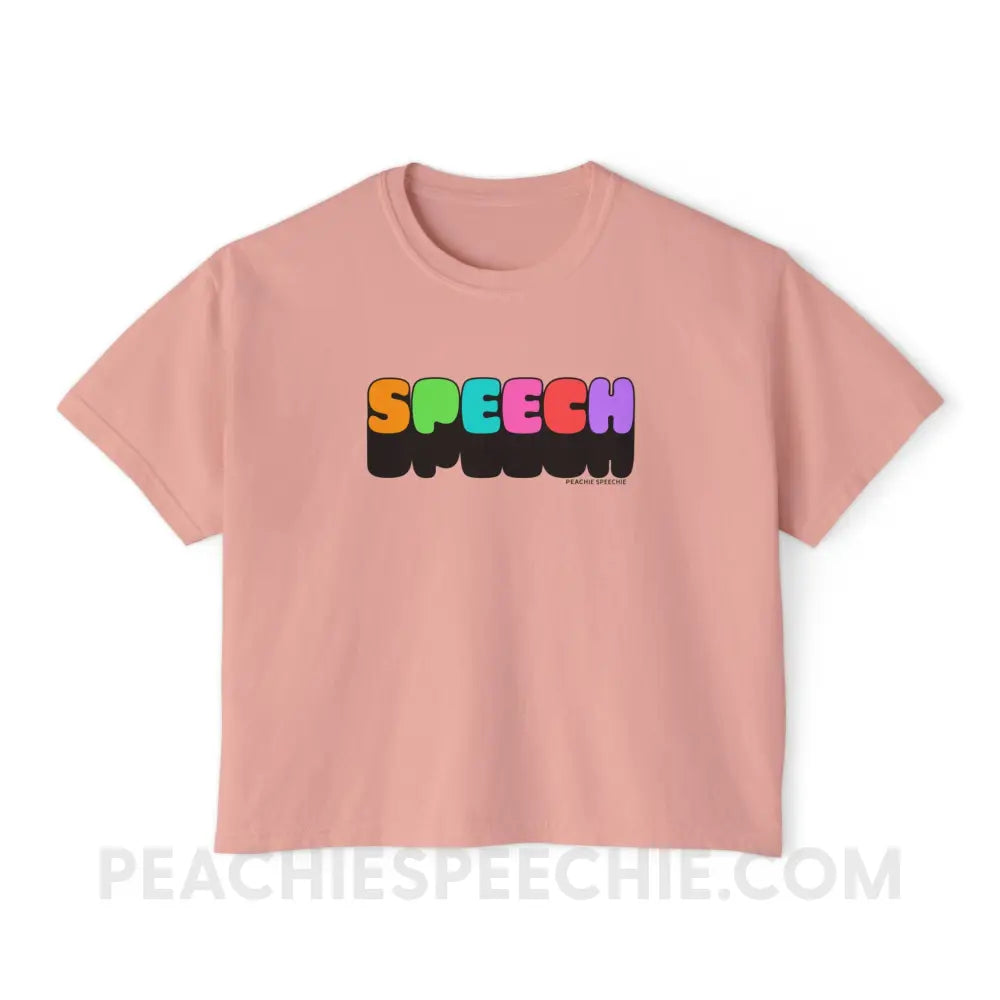 Neon Pop Speech Comfort Colors Boxy Tee - Peachy / S - T-Shirt peachiespeechie.com