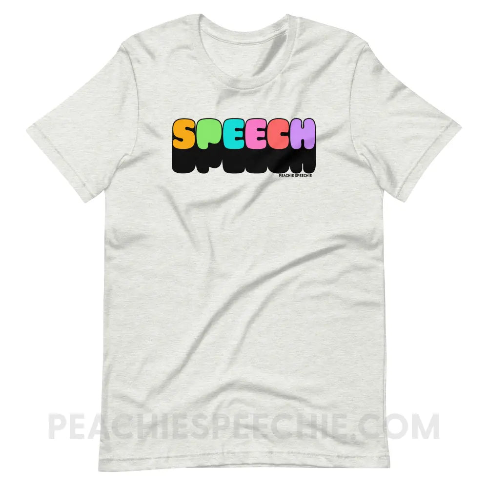 Neon Pop Speech Premium Soft Tee - Ash / S - peachiespeechie.com