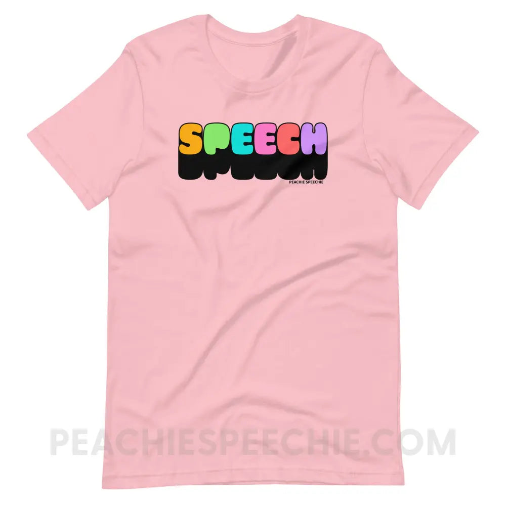 Neon Pop Speech Premium Soft Tee - Pink / S - peachiespeechie.com