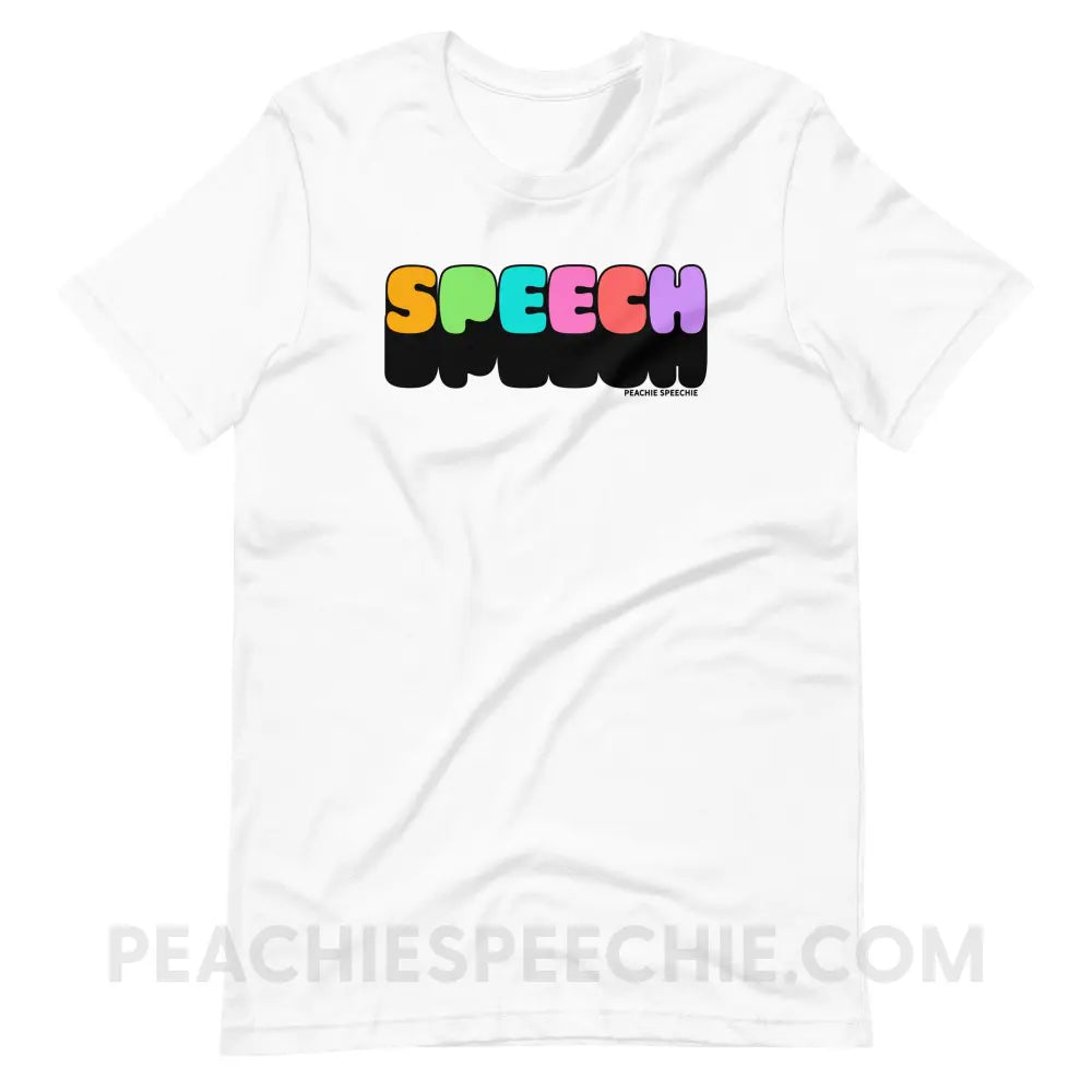 Neon Pop Speech Premium Soft Tee - White / XS - peachiespeechie.com