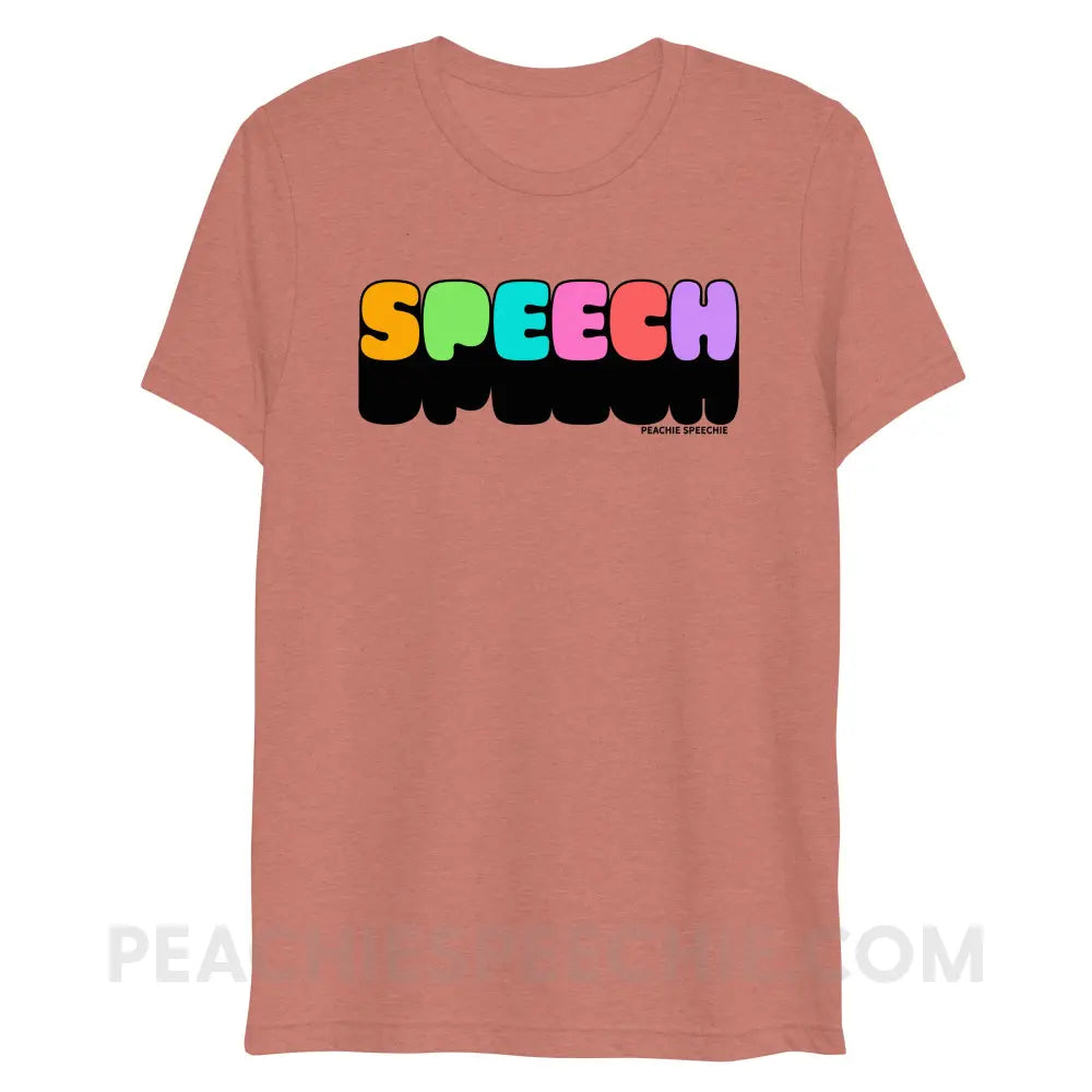 Neon Pop Speech Tri-Blend Tee - Mauve Triblend / XS - peachiespeechie.com