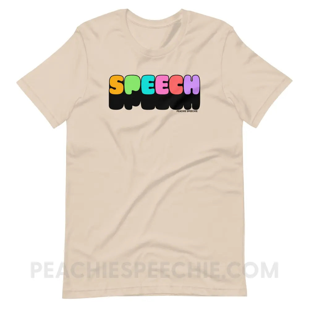 Neon Pop Speech Premium Soft Tee - Cream / XS - peachiespeechie.com
