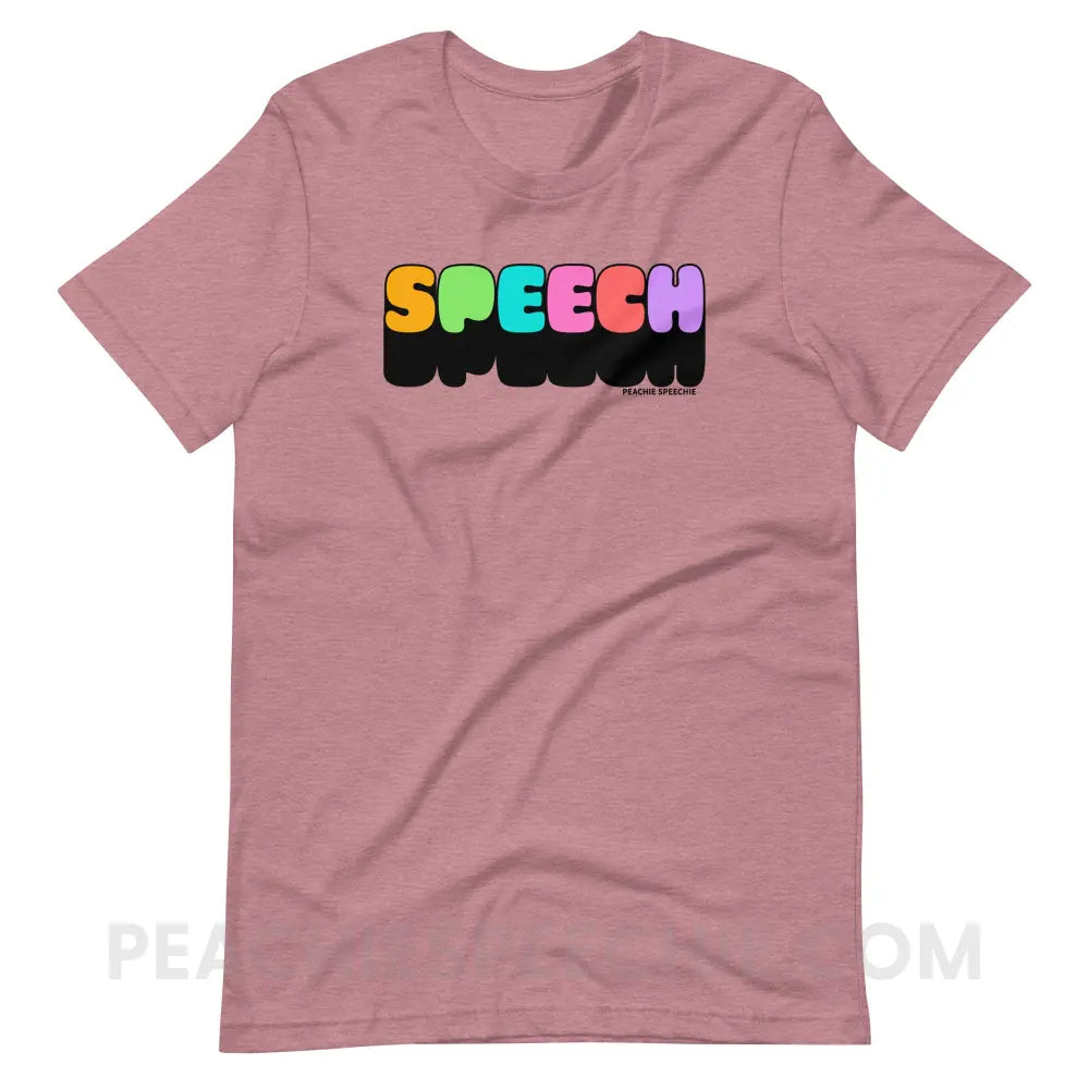Neon Pop Speech Premium Soft Tee - Heather Orchid / S - peachiespeechie.com