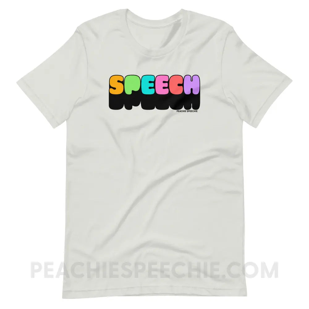 Neon Pop Speech Premium Soft Tee - Silver / S - peachiespeechie.com