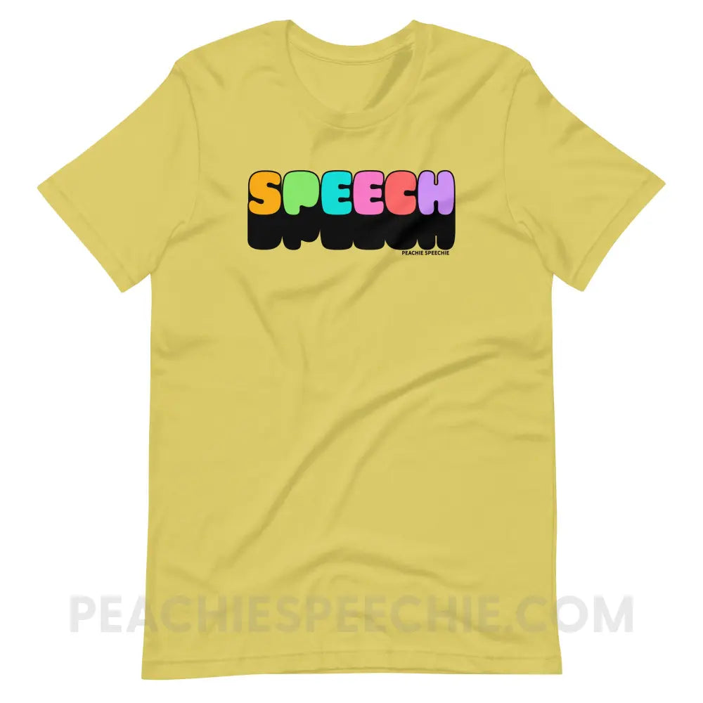 Neon Pop Speech Premium Soft Tee - Strobe / XS - peachiespeechie.com