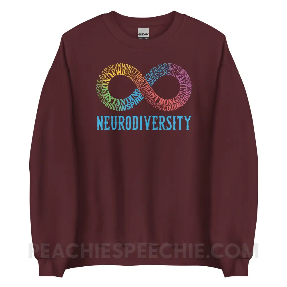 Neurodiversity Classic Sweatshirt - Maroon / S peachiespeechie.com