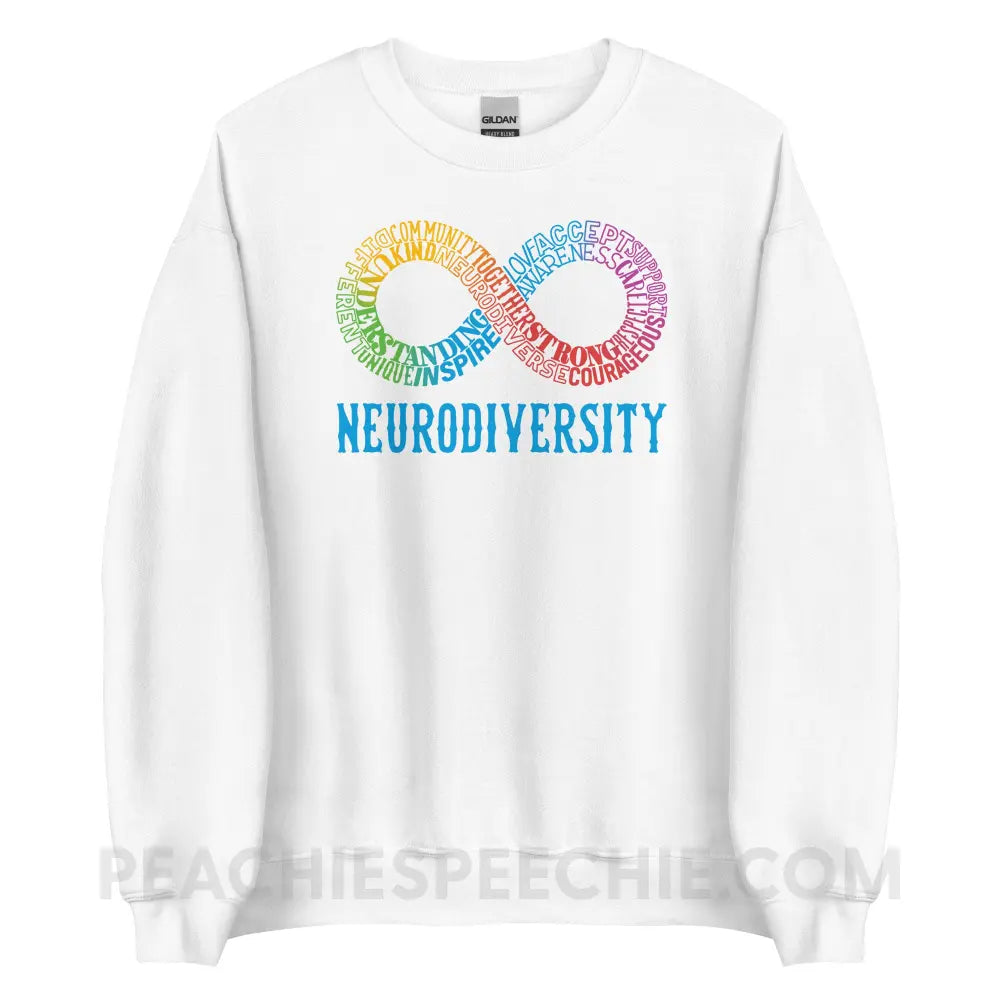 Neurodiversity Classic Sweatshirt - White / S peachiespeechie.com