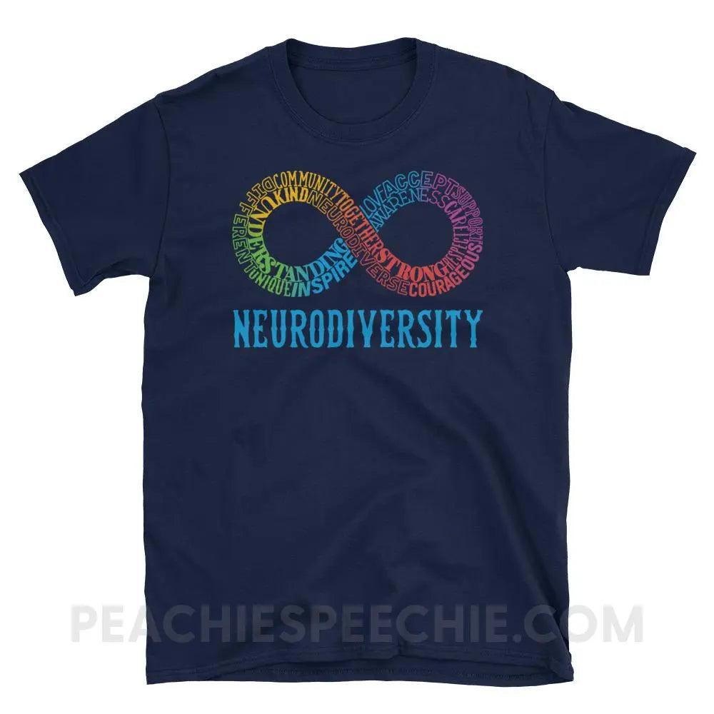 Neurodiversity Classic Tee - Navy / S T - Shirts & Tops peachiespeechie.com