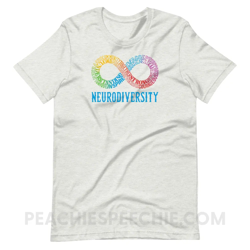 Neurodiversity Premium Soft Tee - Ash / S - T-Shirt peachiespeechie.com