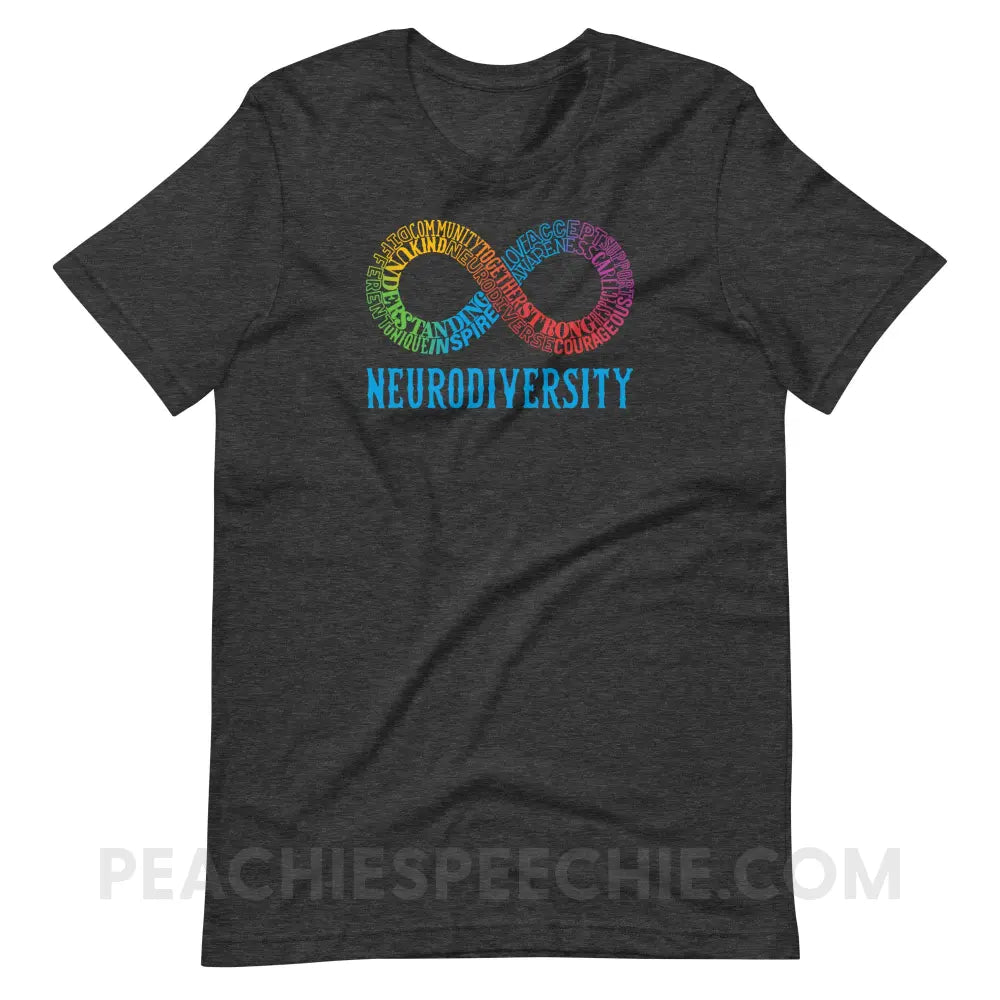 Neurodiversity Premium Soft Tee - Dark Grey Heather / S - T-Shirt peachiespeechie.com