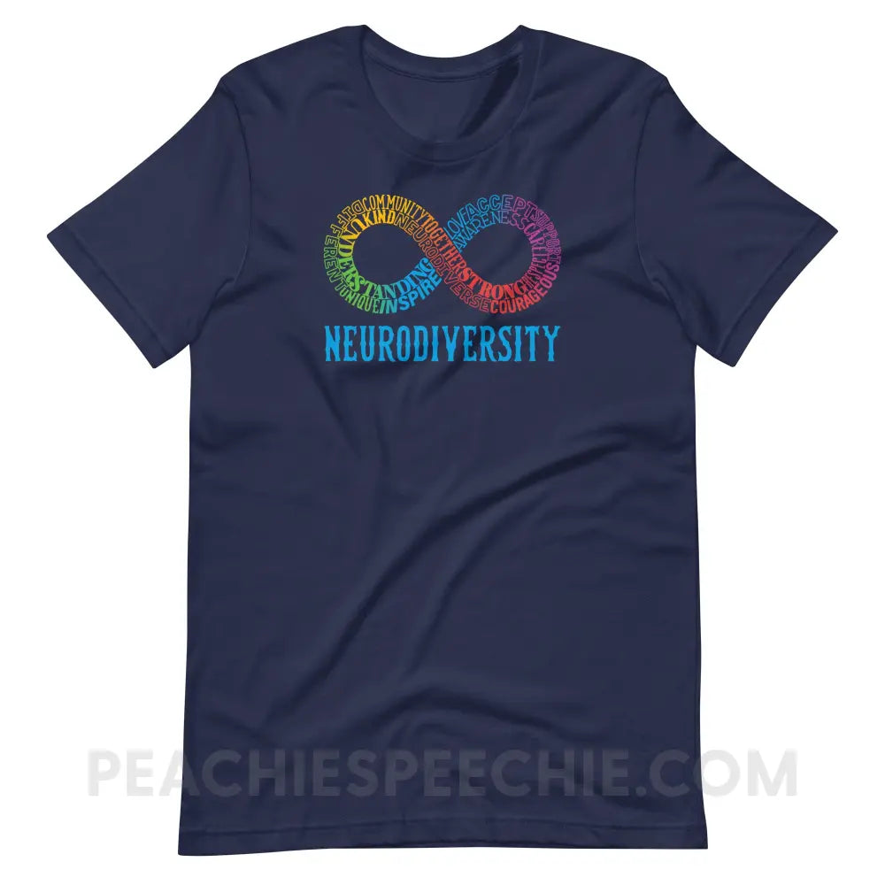 Neurodiversity Premium Soft Tee - Navy / S - T-Shirt peachiespeechie.com