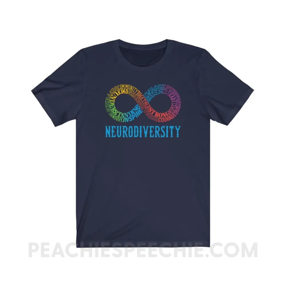 Neurodiversity Premium Soft Tee - Navy / S T - Shirt peachiespeechie.com