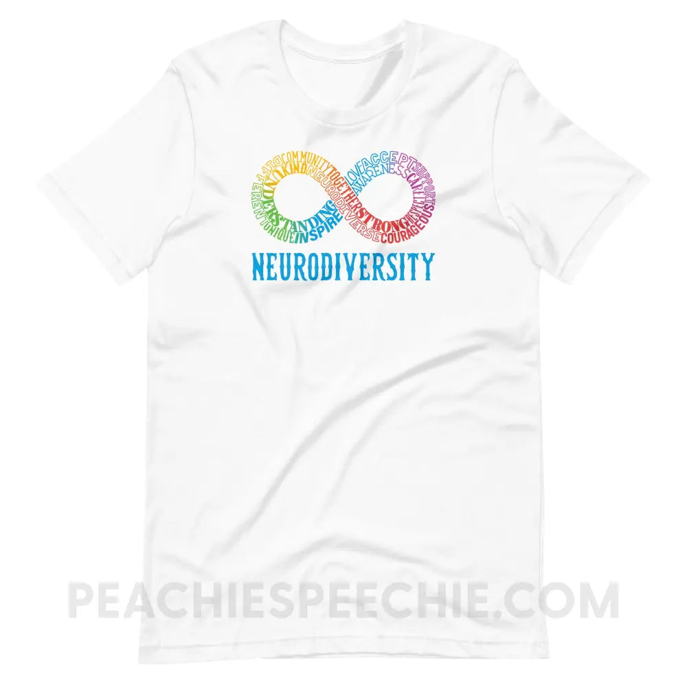 Neurodiversity Premium Soft Tee - White / S - T-Shirt peachiespeechie.com