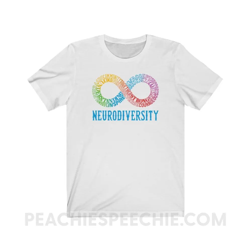 Neurodiversity Premium Soft Tee - White / S T - Shirt peachiespeechie.com