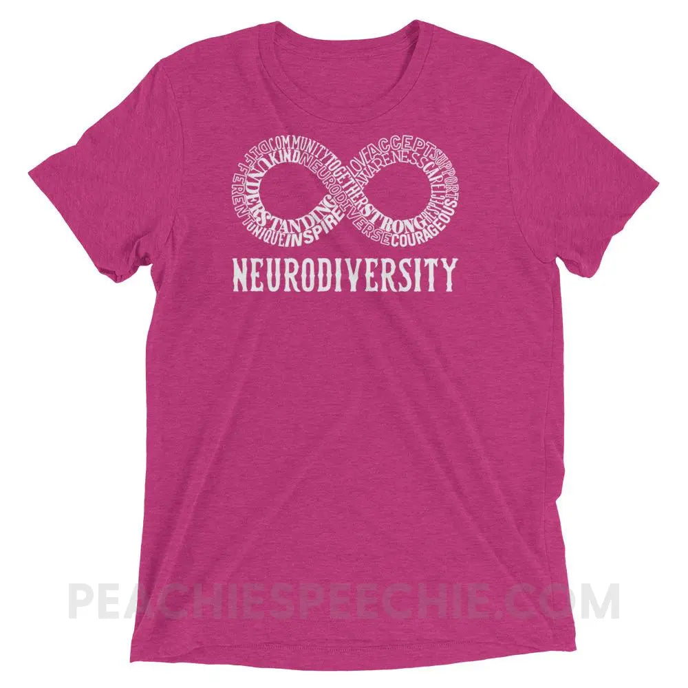 Neurodiversity Tri - Blend Tee - Berry Triblend / XS T - Shirts & Tops peachiespeechie.com