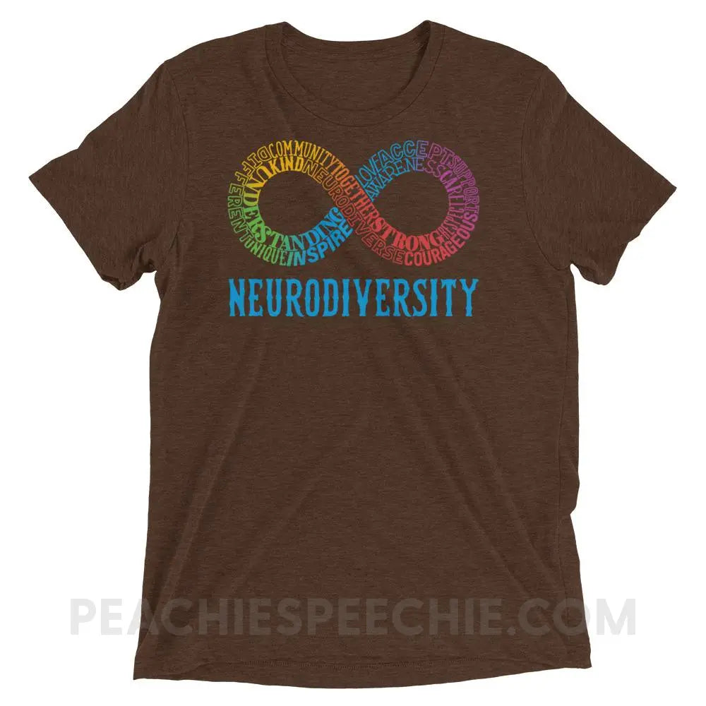 Neurodiversity Tri - Blend Tee - Brown Triblend / XS T - Shirts & Tops peachiespeechie.com