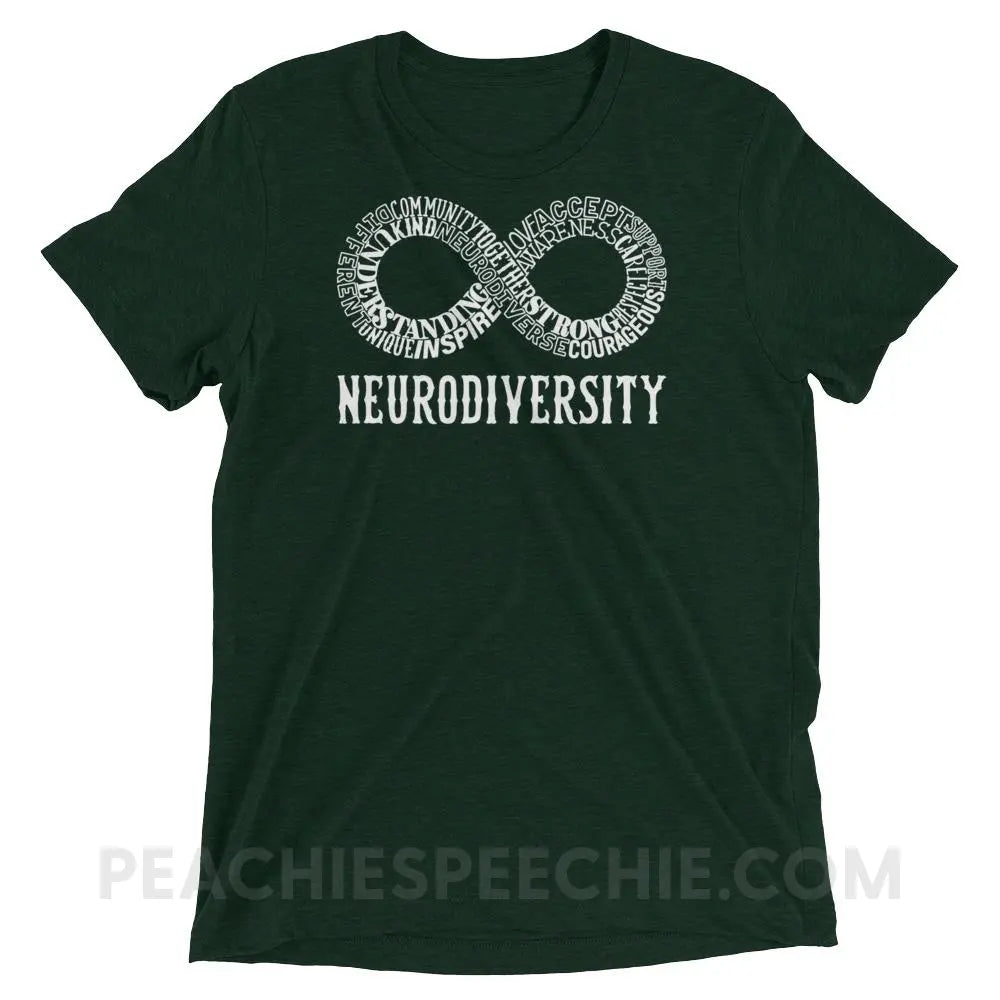 Neurodiversity Tri - Blend Tee - Emerald Triblend / XS T - Shirts & Tops peachiespeechie.com