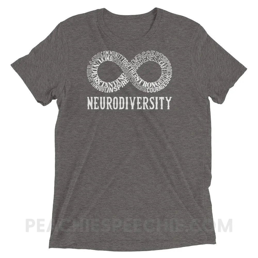 Neurodiversity Tri - Blend Tee - Grey Triblend / XS T - Shirts & Tops peachiespeechie.com